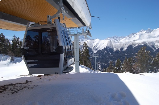 Архыз, горнолыжный курорт Романтик фото канатной дороги  зимой