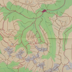 Туристская карта Архыза с указанием гор, перевалов и высот